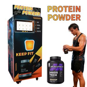 Protein Powder Vending Machine with Automatic Cup Dispensing Background Warning