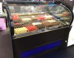 487L Glass Top Ice Cream Display Freezer Fan Cooling Auto Defrosting