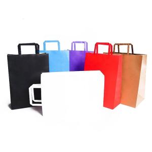 Colorful Printed Kraft Paper Bags Food Grade Material Flexo Printing Surface Handling