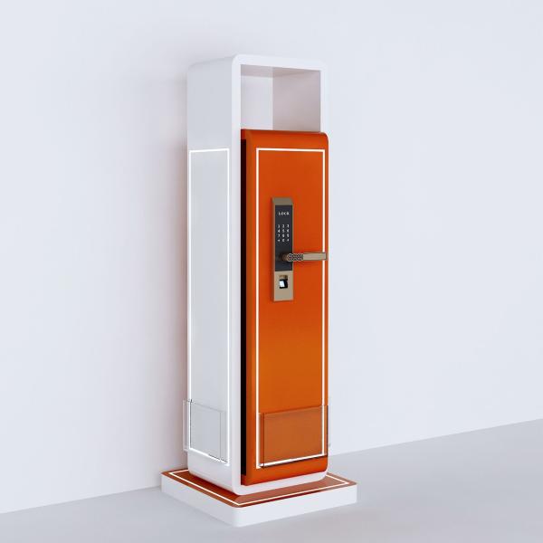 Luxury Led Light Wooden Door Lock Display Stand / Retail Wall Fixtures Paint