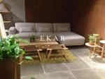 Italian Big Couch Linen Fabric Wide Sofa