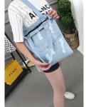Summer fashion hole jeans female Korean fashion large capacity bag shoulder bag