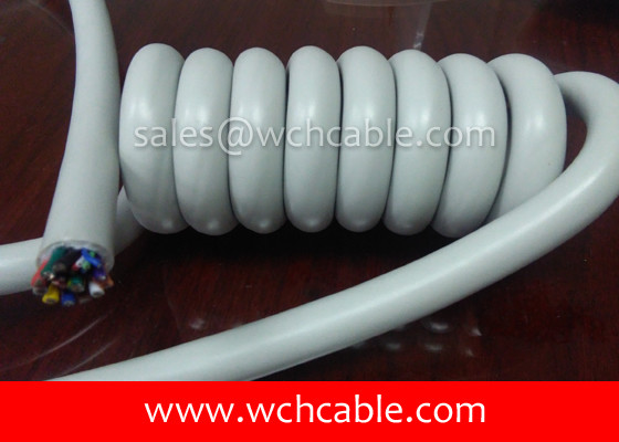 UL Spring Cable, AWM Style UL21764 26AWG 16C FT2 105°C 150V, PP / TPU