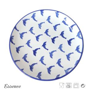 China Custom Decal Ceramic Dessert Plates , 8.25 Inch Cream Stoneware Dishes Eco Friendly factory