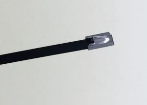 China UV Black Metal Cable Ties , Stainless Steel Ties For Banding Electronic Wires factory