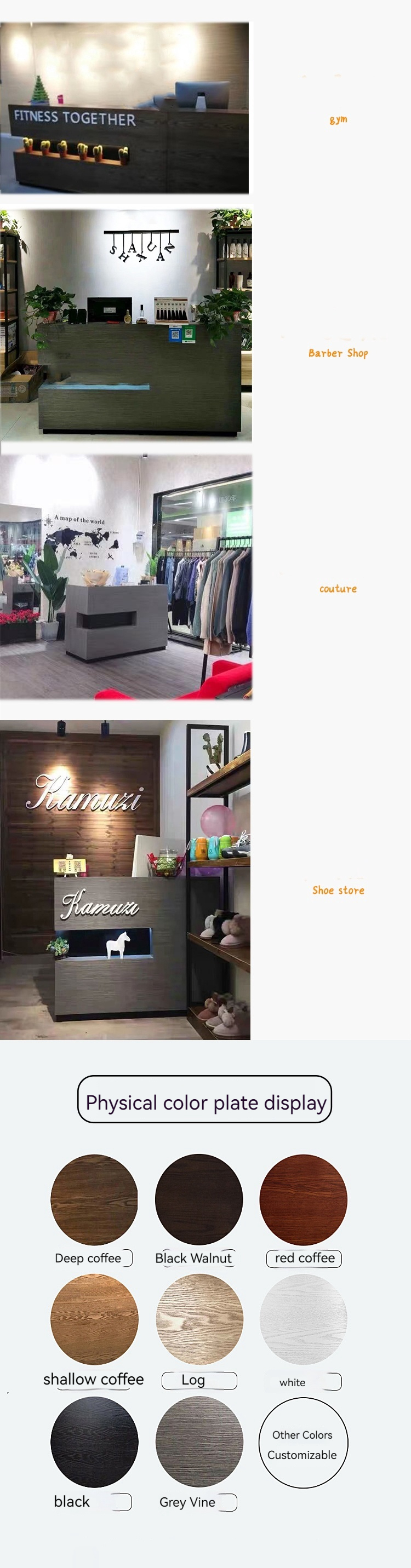 Solid Wood Corner Reception Desk for Hotel Clothing Store and Company Front Desk Table