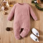 Custom Design Cotton Baby Clothes Baby Boy Romper Rib Knitting Unisex Onesie