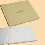 Customize B5 Linen Fabric Blank Hardcover Guest Book Gold Hot Foil Stamping