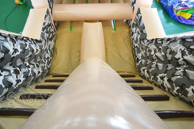 18M Camouflage Inflatable Obstacle Course Bounce House