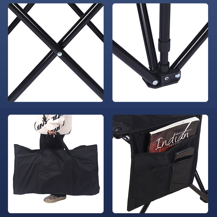 OEM Collapsible Bench Portable 6 Seats Foldable Beach Chair with Carry Bag and Back