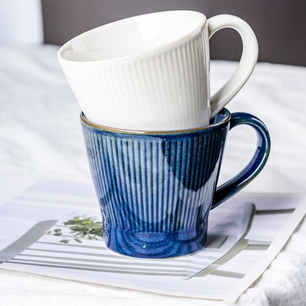 Classic Dad Mug Fathers Day Gift Ceramic Mug Nordic Porcelain Cup Dark Blue Mugs
