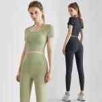2023 New Yoga Clothing Set Summer Fashion Fine Thread Outside to Wear Fitness