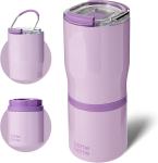 Custom Double Section Vacuum Travel Mug 2in1 Coffee Tumbler 13 Ounces