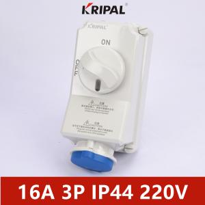 China IP44 3P 16A 220V Industrial Mechanical Interlock Switch Socket 6H factory