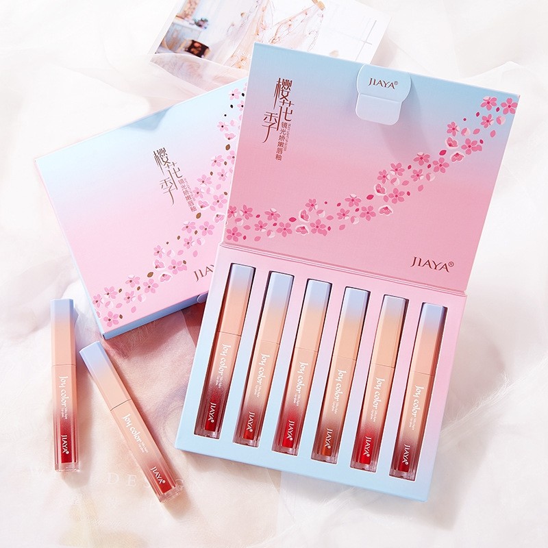 Eco Friendly Custom Printed Lipstick Lip Gloss Set Cosmetic Box Makeup Gift Box With Glossy Lamination