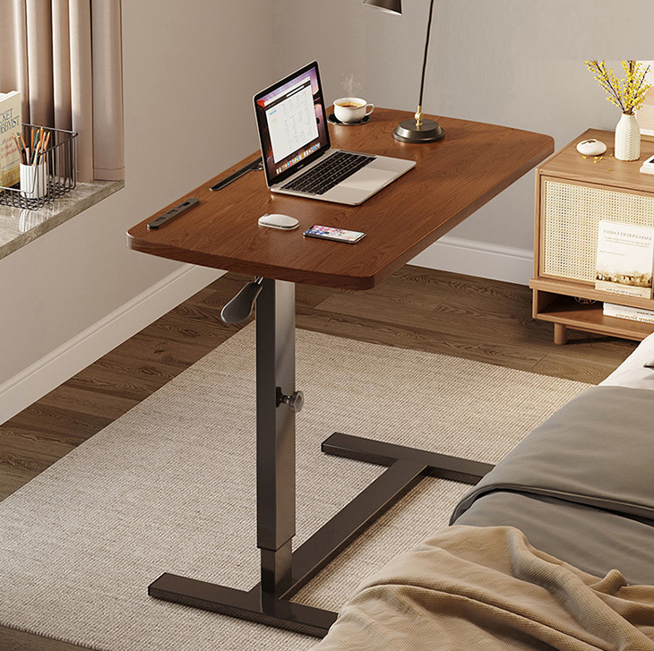 Custom Design Mini Bar Counter Wood Laptop Standing Desk with Manual Height Adjustment
