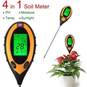 China Plastics and Stainless Metal 4-in-1 Soil Fertility Tester for Garden Farm Greenhouse factory