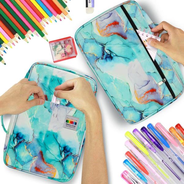 300 Slots Color Pencil Case - Pen Case Organizer with Handy Wrap & Zipper, Multilayer Holder for Prismacolor Colored Pen