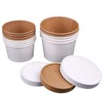 Custom logo printed double pe coated disposable ice cream paper cups yogurt