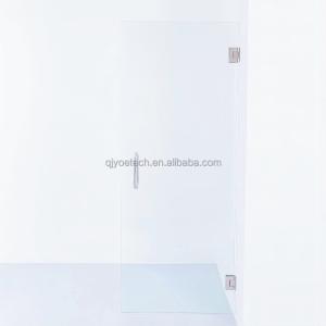China Safety Round Corner Brushed Nickel Adjustable Hinged Single Frameless Shower Door factory