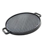 Cast Iron Flat Fry Stovetop Grill Pan Reversible Roasting Non Stick BBQ Grill