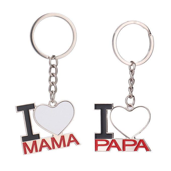 Sublimation Father Mother'S Day Gift Blank Keyring For Sublimation Photos Printing