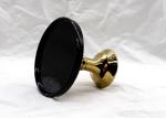 Handmade Ceramic Cake Stand Glazed Dolomite Black Cake Stand With Gold Feet