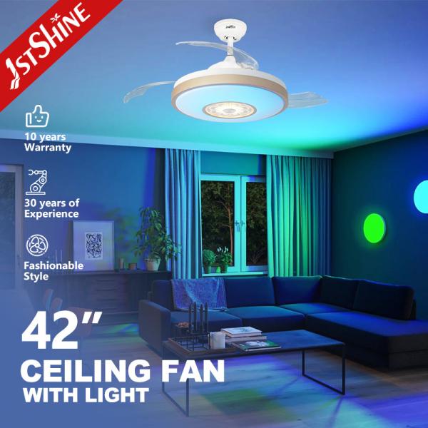 Stylish Metal Indoor Ceiling Fan with Hidden Blades and Cooling Air LED Light