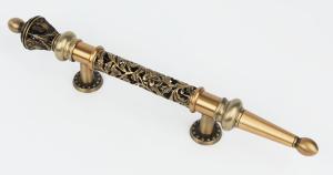 China Vintage Floral Hardware Pull Handles Openwork Pattern 24K Gold Plated factory