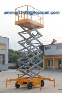 China 500kg SJY0.5-14 Scissor Mobile Working Platform 16m Working Height With 4 Wheels factory