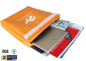China Non Itchy Fireproof Document Bag 1523 ℉ Envelope Pouch 11&quot;x15&quot;x2&quot; Orange factory
