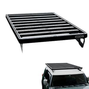 China Black AL6063 SS304 4X4 Universal FJ Cruiser Aluminum Alloy Roof Rail Basket for Toyota factory