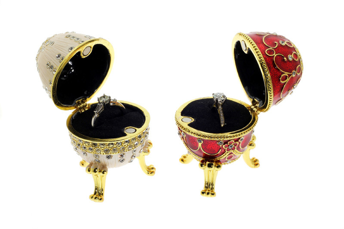 Faberge Easter Eggs Russian Royal Enamel Box Jewellery Box Holder Faberge Egg Box Style Decorative Enameled Trinket Box