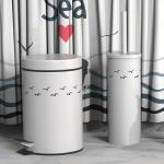 3L/5L/8L/12L/20L/30L Stainless Steel Foot Pedal Bin Rolling Cover Type Round
