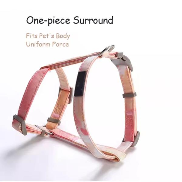 Dog Collar Harness And Leash Set Reflective Adjustable Cat Harness And Leash Set