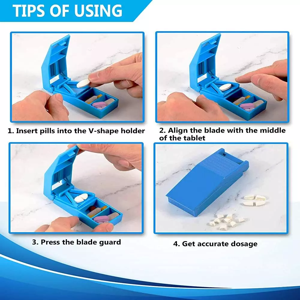 Wholesale Food Grade Plastic Pill Cutter Medicine pill Crusher Tablets and Vitamins Pill Cutter Box