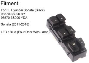 China Auto Power window switch Front Left for Hyundai sonata four door with light 2011-2015 OE 93570-3S000 RY,93570-3S000YDA factory