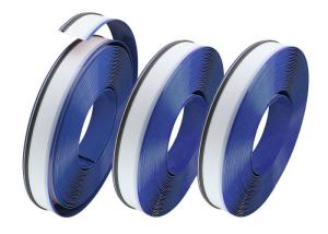 China Dark Blue Aluminium Extrusion Profiles Color Coated Flat 7CM Width Size With PVC Form factory