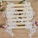 Apparel Accessories Ivory Embroidery Cord Lace Applique for Bridal Dress
