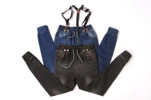 China Stockpapa Men's Denim Joggers Pants With Detachable Braces factory