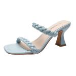 2035-2 Fashion Open-Toed Sandals With A Thin Strip, Sexy High Heels, Thick Heels