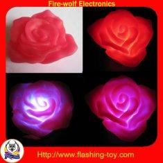 China Logo printing Hot Valentine Gifts PVC 3 LED colorful Magic Flashing Rose HL-C3312 factory