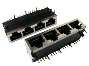 China RJ45 connector 1x4 90° factory