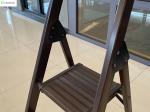 Ebony 3 Steps Wooden Aluminum Ladder 250 mm Pedals Max Load 150 KG