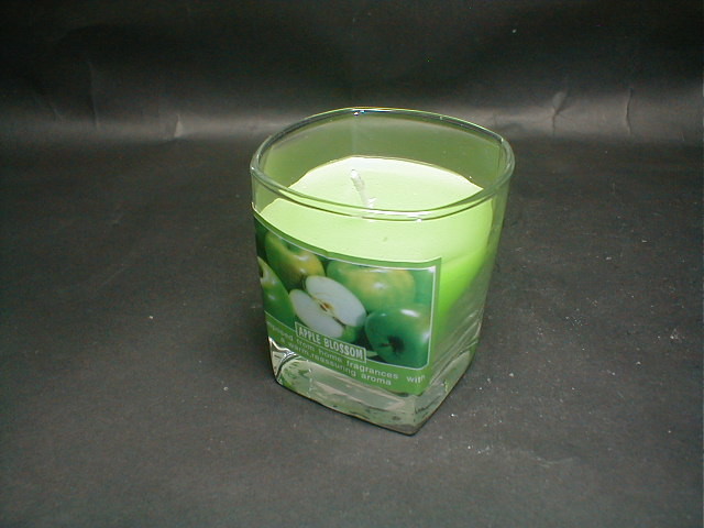 100% paraffin wax scented square glass candle with printing label