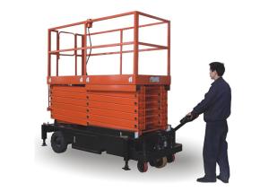 China Sinolift SJY（II）Stainless Manganese Steel Pedestrian Motorized Mobile Scissor Lift Capacity 500 kg factory