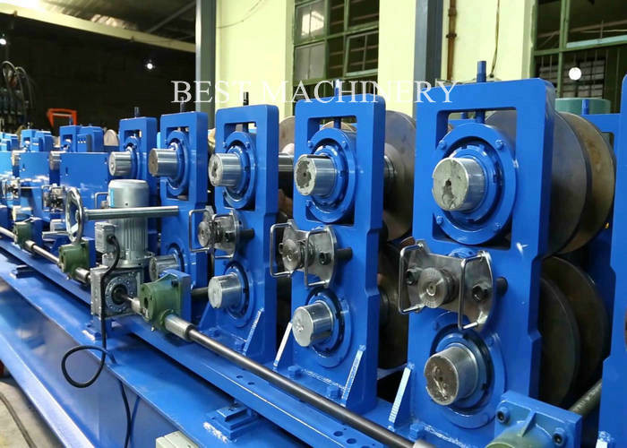 Automatic Z Section / Purlin Roll Forming Machine Pre Punching Gcr15 Steel Roller Material