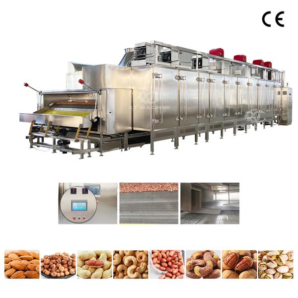 China Fully Automatic Peanut Roasting Machine with Air Cooling Technology and Adjustable Temperature for Food Grade Nut Processing factory