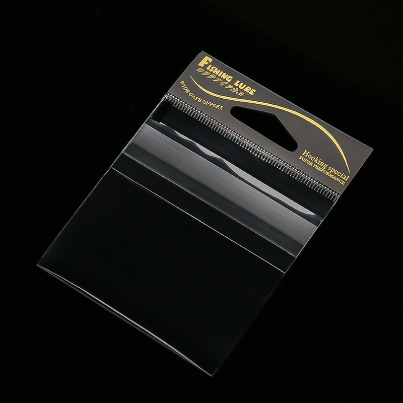 Transparent Header Card Cellophane Self Adhesive Packing OPP Bag for Fishing Hooks