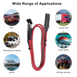 QIUCABLE SAE Quick Disconnect Extension Cable 6Ft 16AWG SAE to SAE Quick Connect